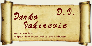 Darko Vakirević vizit kartica